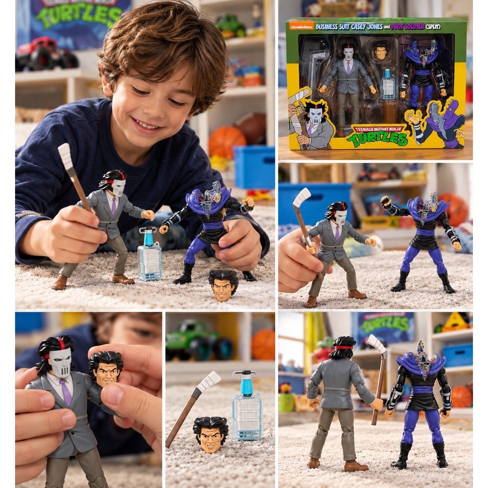 Toy Play Tmnt Business Suit Casey Jones &  Soldier Ninja Turtles Toy (20-b30)